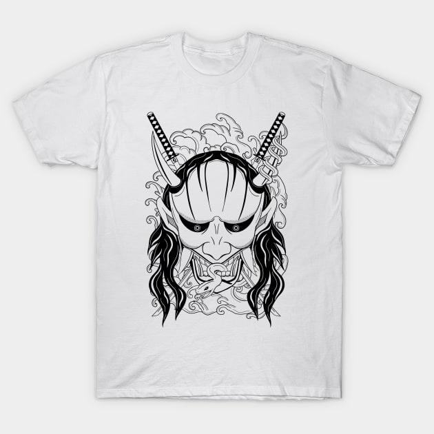 Hannya Mask T-Shirt by Thrylos Store